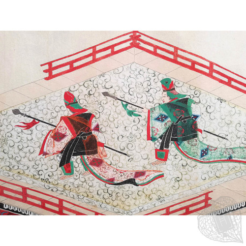 Bugaku Zukan An Illustrated Scroll of Bugaku Imperial Court Dances, Delicately Coloured