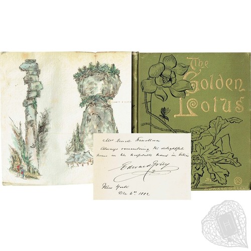 The Golden Lotus and Other Legends of Japan Inscribed by Greey to Mrs. Fenollosa, with an Original Sketch