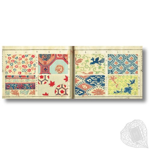 Kokon moyō-shū: musō kōeki monchō (Collection of ancient and modern designs: patterns to gain unparalleled profits) An early manual on designing patterns and crests
