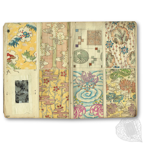 Orimono shō-e (Textile designs) Hand-painted textile designs