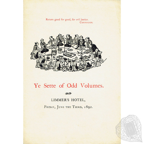 Ye Sette of Odd Volumes, Limmer's Hotel, Friday, June the Third, 1892 The Menu of the 'Japanese Night' Dinner Attended by Oscar Wilde and His Lover