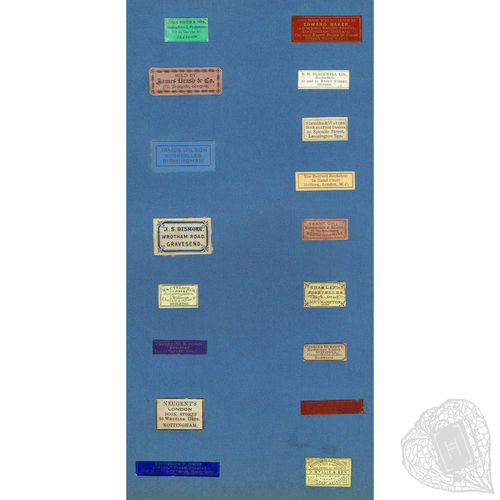 [Untitled collection of booksellers' tickets, book-binders' labels, and ex-libris] Booksellers' tickets and bookbinders' labels from around the world