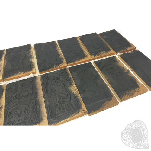 [Untitled set of 36 woodblocks] Printing blocks for two books by Kawakami Sumio